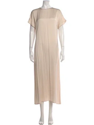 Pre-owned Peserico Crew Neck Long Dress In Neutral