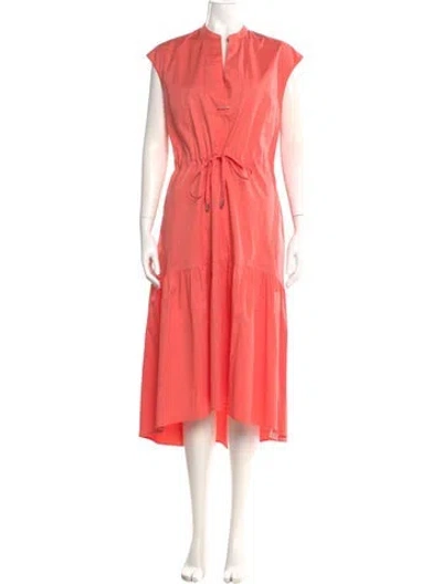 Pre-owned Peserico Crew Neck Long Dress In Orange