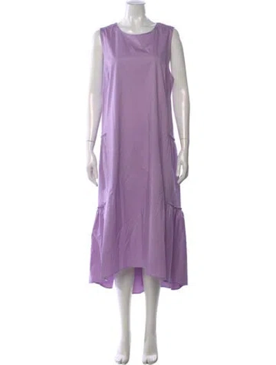 Pre-owned Peserico Crew Neck Long Dress In Purple