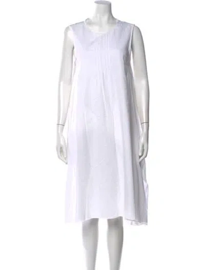 Pre-owned Peserico Crew Neck Long Dress In White