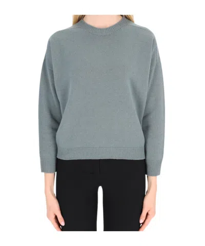 Peserico Crew Neck Long Sleeve Sweater In Gray