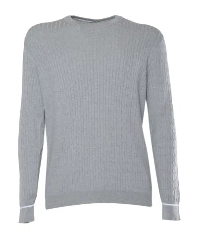 Peserico Crew Neck Long Sleeve Sweater In Gray