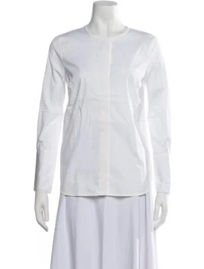 Pre-owned Peserico Crew Neck Long Sleeve Top In White