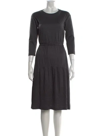 Pre-owned Peserico Crew Neck Midi Length Dress In Gray