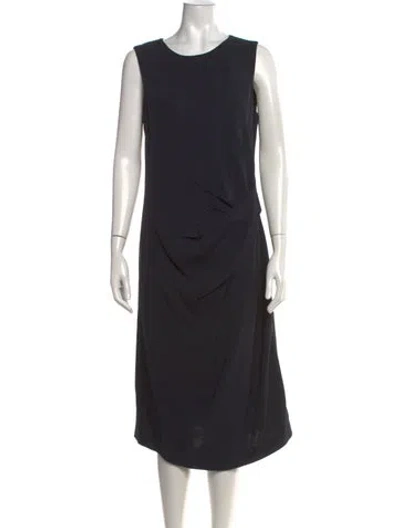Pre-owned Peserico Crew Neck Midi Length Dress In Grey