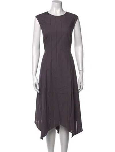 Pre-owned Peserico Crew Neck Midi Length Dress In Purple