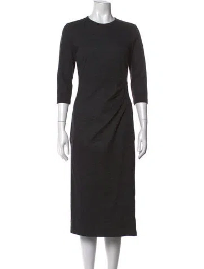Pre-owned Peserico Crew Neck Midi Length Dress W/ Tags In Grey