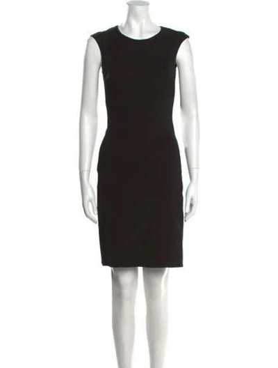 Pre-owned Peserico Crew Neck Mini Dress In Black