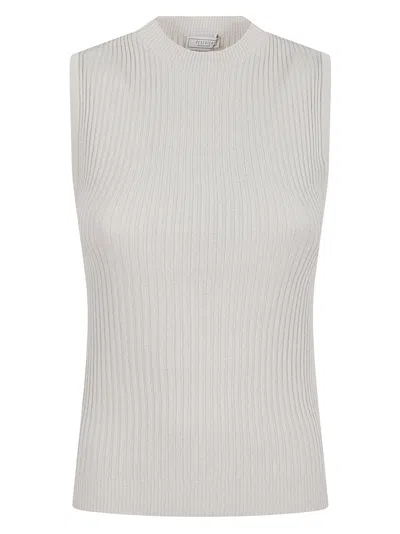 PESERICO CREW-NECK RIBBED KNITTED TOP