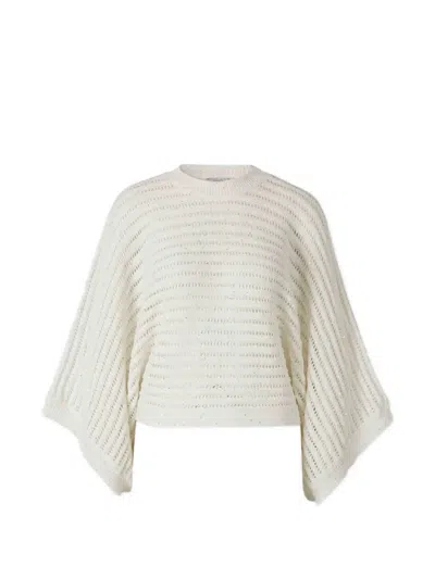 Peserico Crew-neck Sequin-embellishment Sweater In White