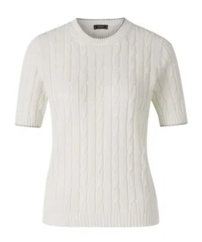 Peserico Crew Neck Short Sleeve Sweater In White