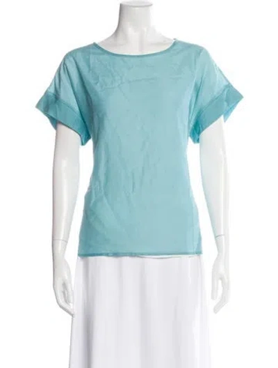 Pre-owned Peserico Crew Neck Short Sleeve Top In Blue