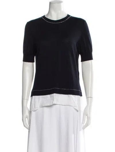 Pre-owned Peserico Crew Neck Short Sleeve Top In Blue