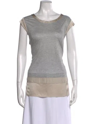 Pre-owned Peserico Crew Neck Short Sleeve Top In Gray