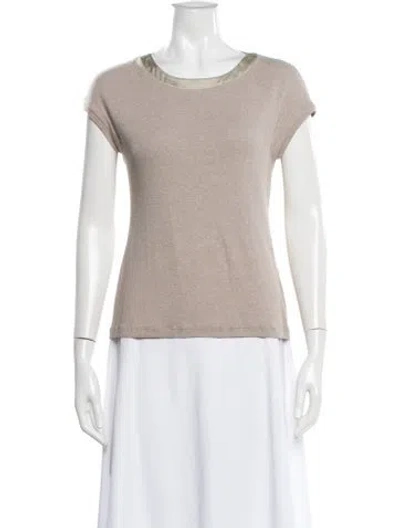Pre-owned Peserico Crew Neck Short Sleeve Top In Neutral