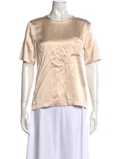 Pre-owned Peserico Crew Neck Short Sleeve Top In Neutrals