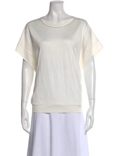 Pre-owned Peserico Crew Neck Short Sleeve Top In White