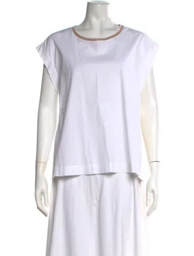 Pre-owned Peserico Crew Neck Short Sleeve Top In White