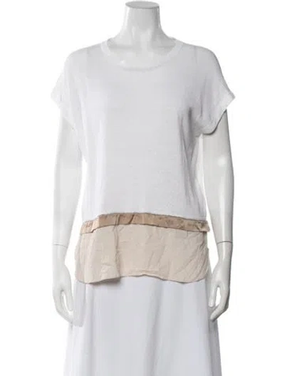 Pre-owned Peserico Crew Neck Short Sleeve Top In White