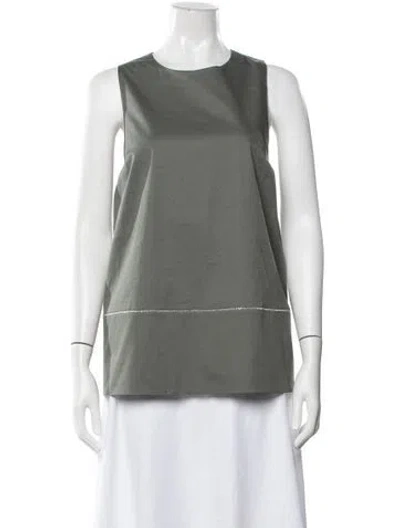 Pre-owned Peserico Crew Neck Sleeveless Top In Green