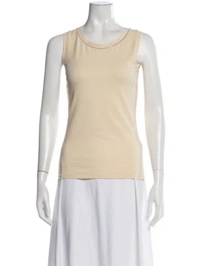Pre-owned Peserico Crew Neck Sleeveless Top In Neutrals