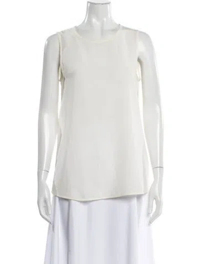 Pre-owned Peserico Crew Neck Sleeveless Top In White