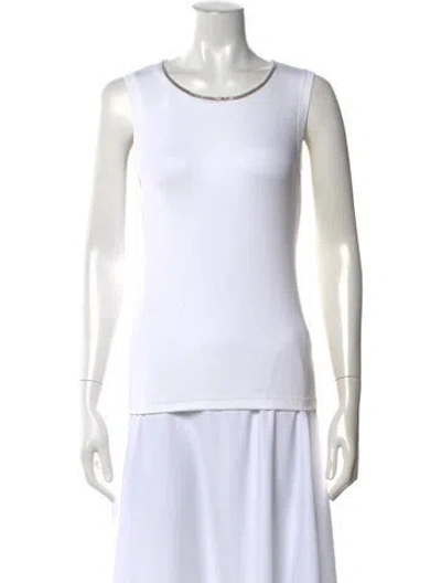 Pre-owned Peserico Crew Neck Sleeveless Top In White