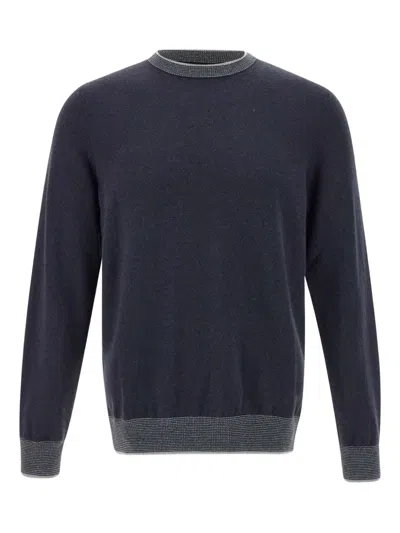 Peserico Crew Neck Sweater In Blue