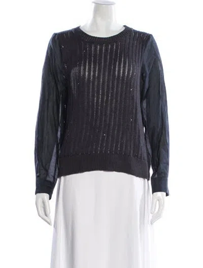 Pre-owned Peserico Crew Neck Sweater In Blue