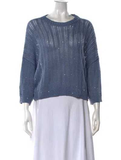 Pre-owned Peserico Crew Neck Sweater In Blue