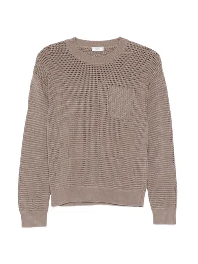 Peserico Crew-neck Sweater In Brown