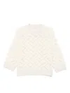 Peserico Textured Three Quarter Sleeve Sweater In Neutral