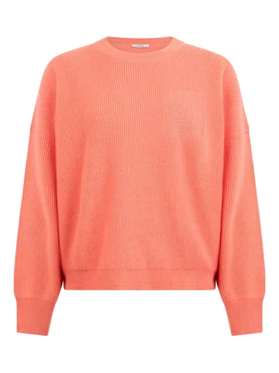 Peserico Crew-neck Sweater In Orange