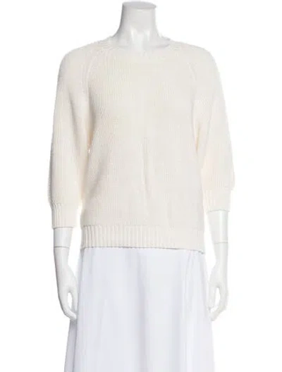 Pre-owned Peserico Crew Neck Sweater In White