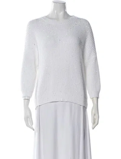 Pre-owned Peserico Crew Neck Sweater In White