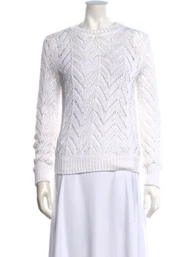 Pre-owned Peserico Crew Neck Sweater In White