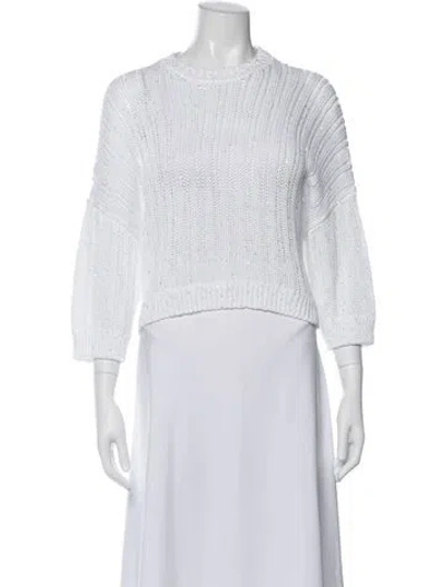 Pre-owned Peserico Crew Neck Sweater In White