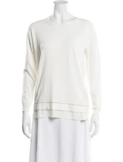 Pre-owned Peserico Crew Neck Sweater In White