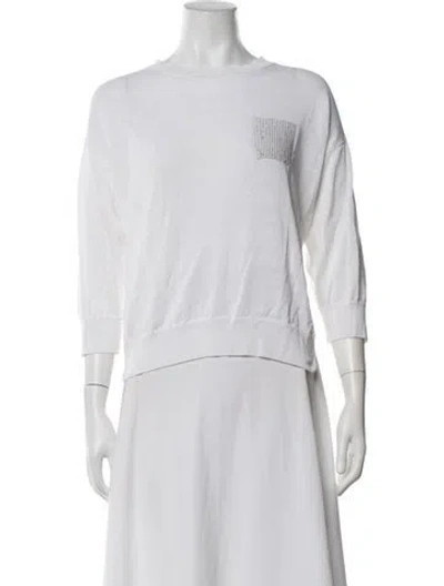 Pre-owned Peserico Crew Neck Sweater In White