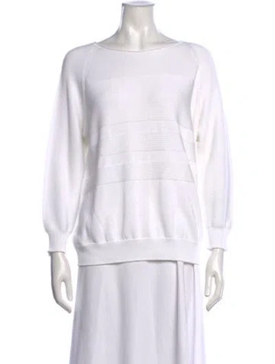Pre-owned Peserico Crew Neck Sweater In White