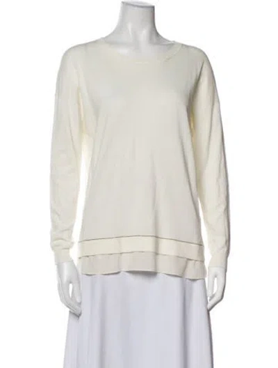 Pre-owned Peserico Crew Neck Sweater In White