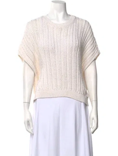 Pre-owned Peserico Crew Neck Sweater In White