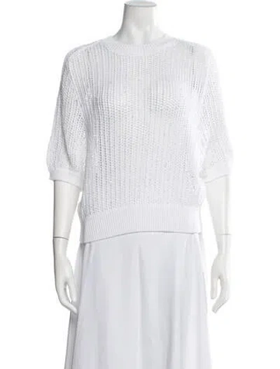 Pre-owned Peserico Crew Neck Sweater In White