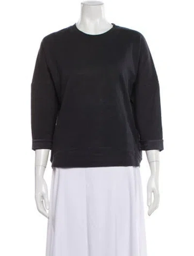 Pre-owned Peserico Crew Neck Three-quarter Sleeve Sweatshirt In Gray