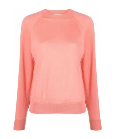 Peserico Crew-neck Virgin-wool Jumper In Orange