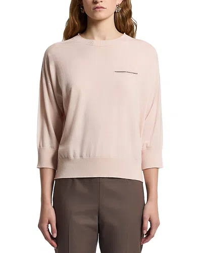 Peserico Crewneck Dolman Sleeve Sweater In Pink