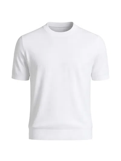 Peserico Crewneck Knitted Cotton T-shirt In Nude