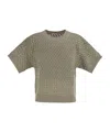 Peserico Cotton Cordonnet Jumper With Sequins In Gray