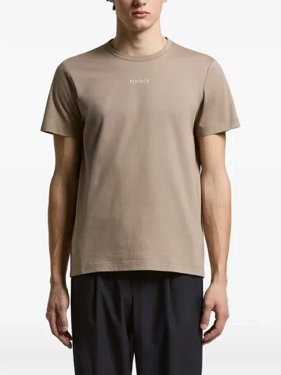 Peserico Crewneck Jersey T Shirt In Brown