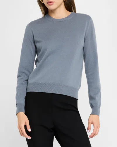 Peserico Crewneck Virgin Wool-cashmere Sweater In Slate